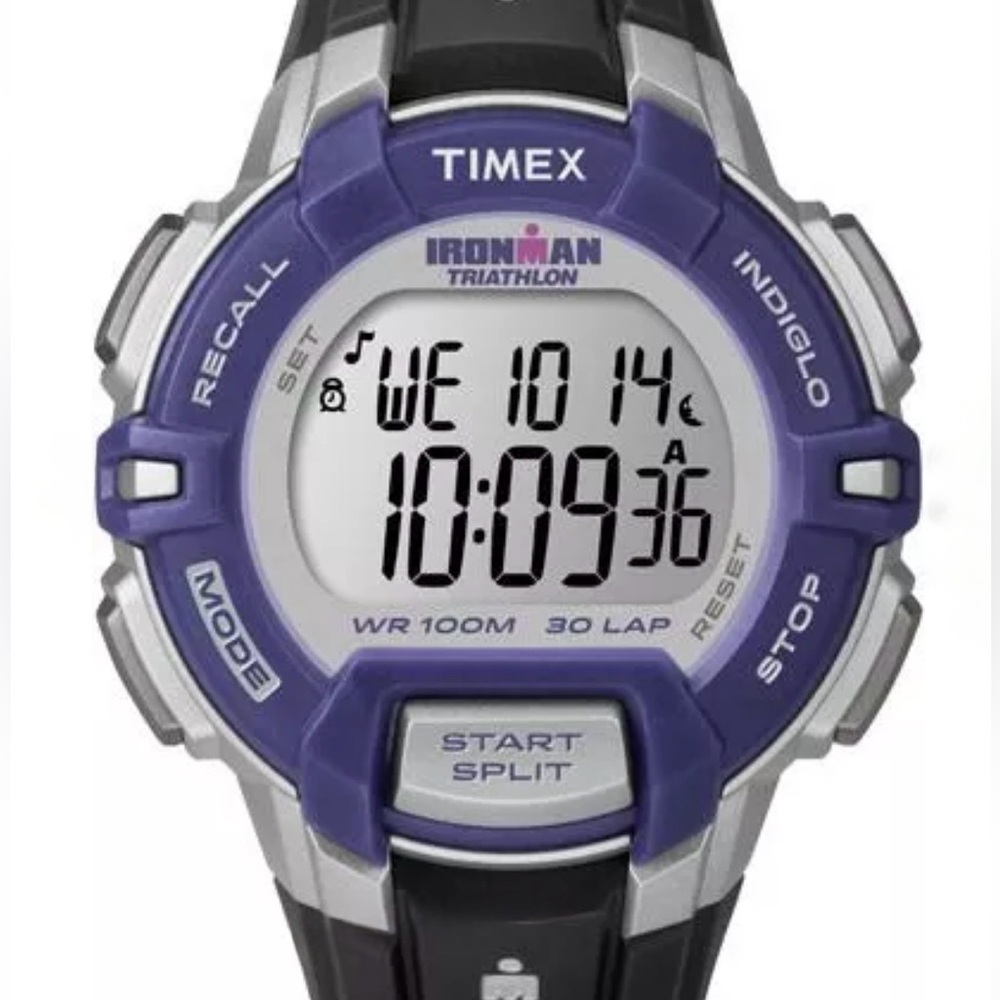 Timex Ironman Triathlon Digital Sport Watch – WR 100M – 30 Lap – Black & Purple